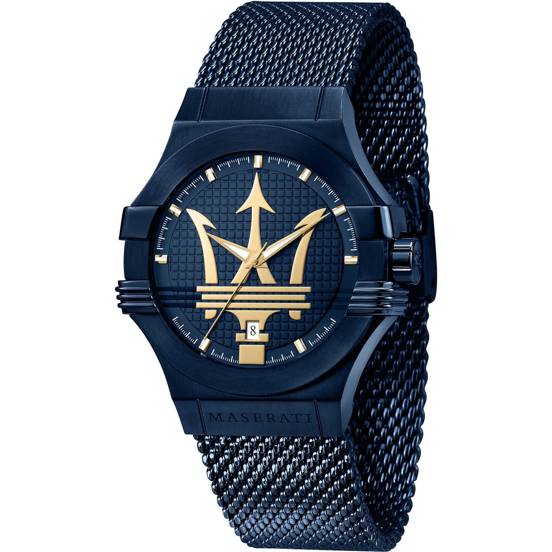 Orologio Uomo Acciaio Maserati Blue Edition Solo Tempo Data Dorato R8853108008