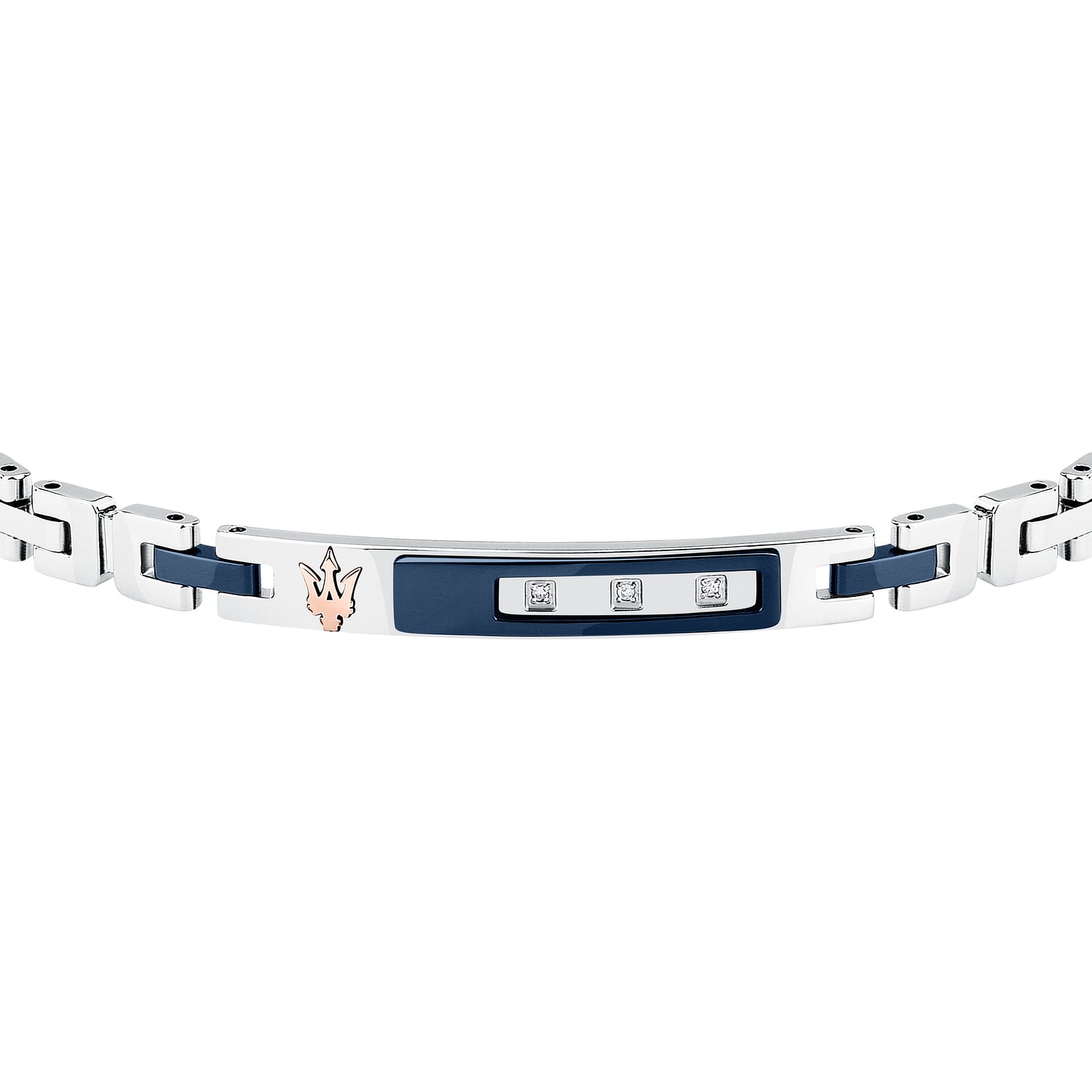 Bracciale Uomo Maserati Acciaio Bicolore Targhetta Centrale Con zirconi JM125ATY22