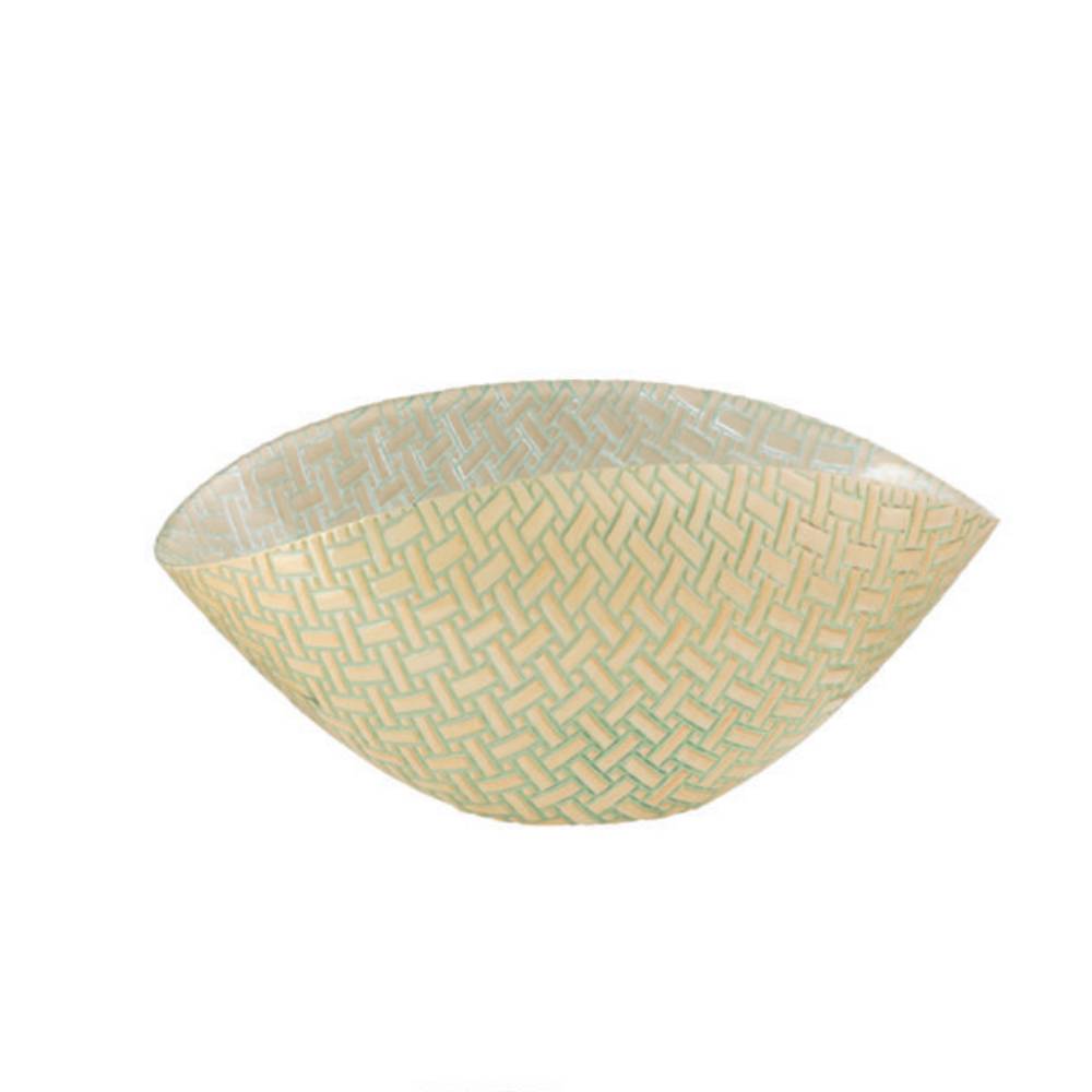Centrotavola Onlylux Vetro Pattern 28X14 cm Acqua Mare/Crema OL03079
