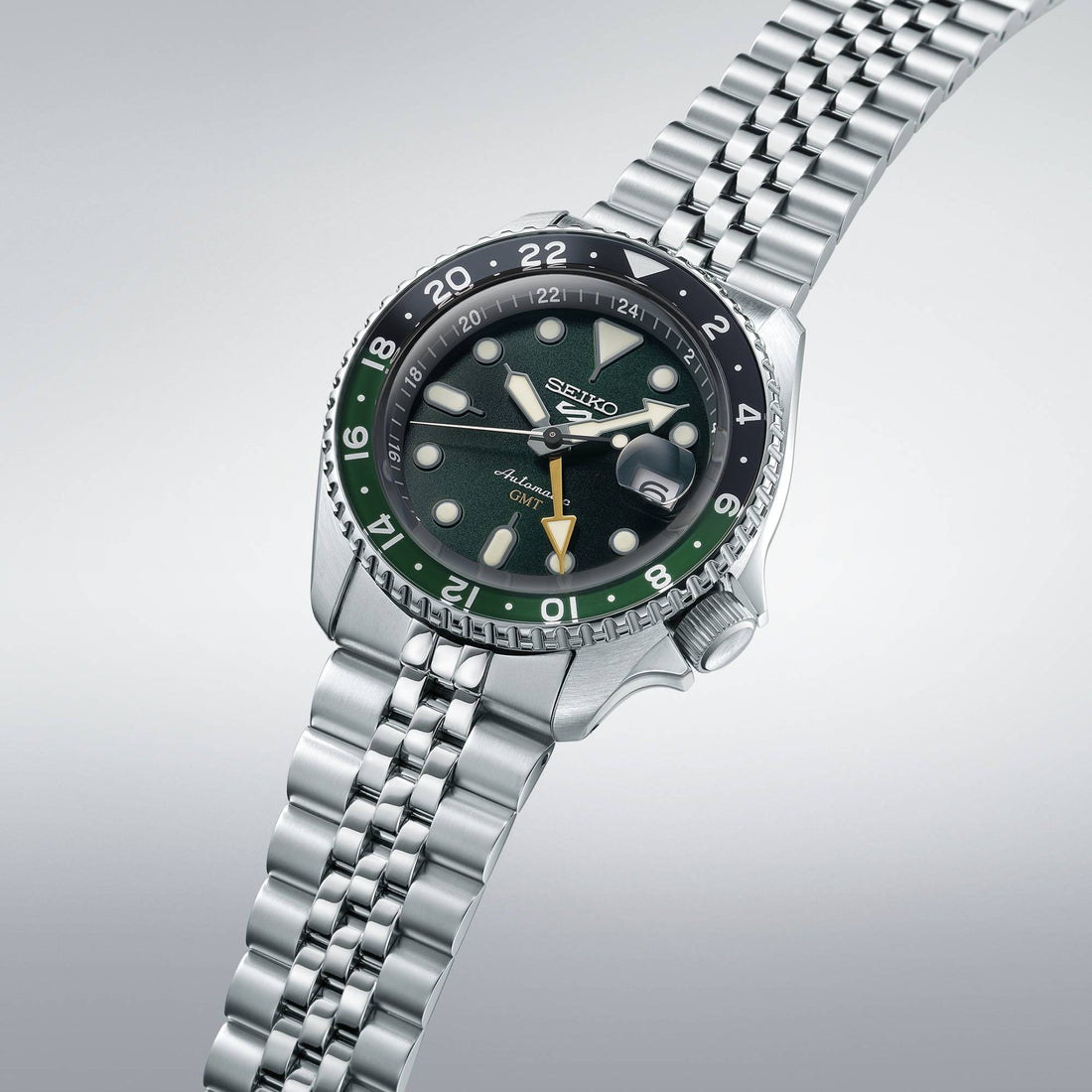 Orologio Uomo Seiko 5 GMT Sport Jubilè Automatico Nero Verde SSK035K1