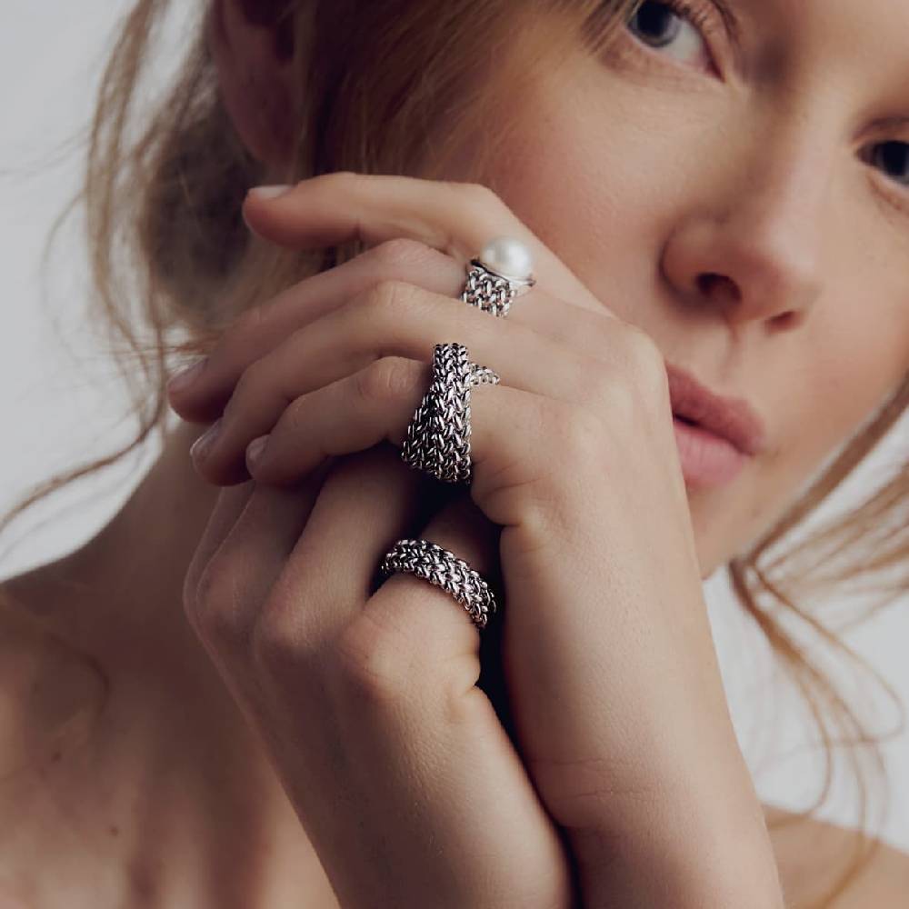 Anello Donna Unoaerre Argento Bianco 925 Chicco Di Riso Misura 16