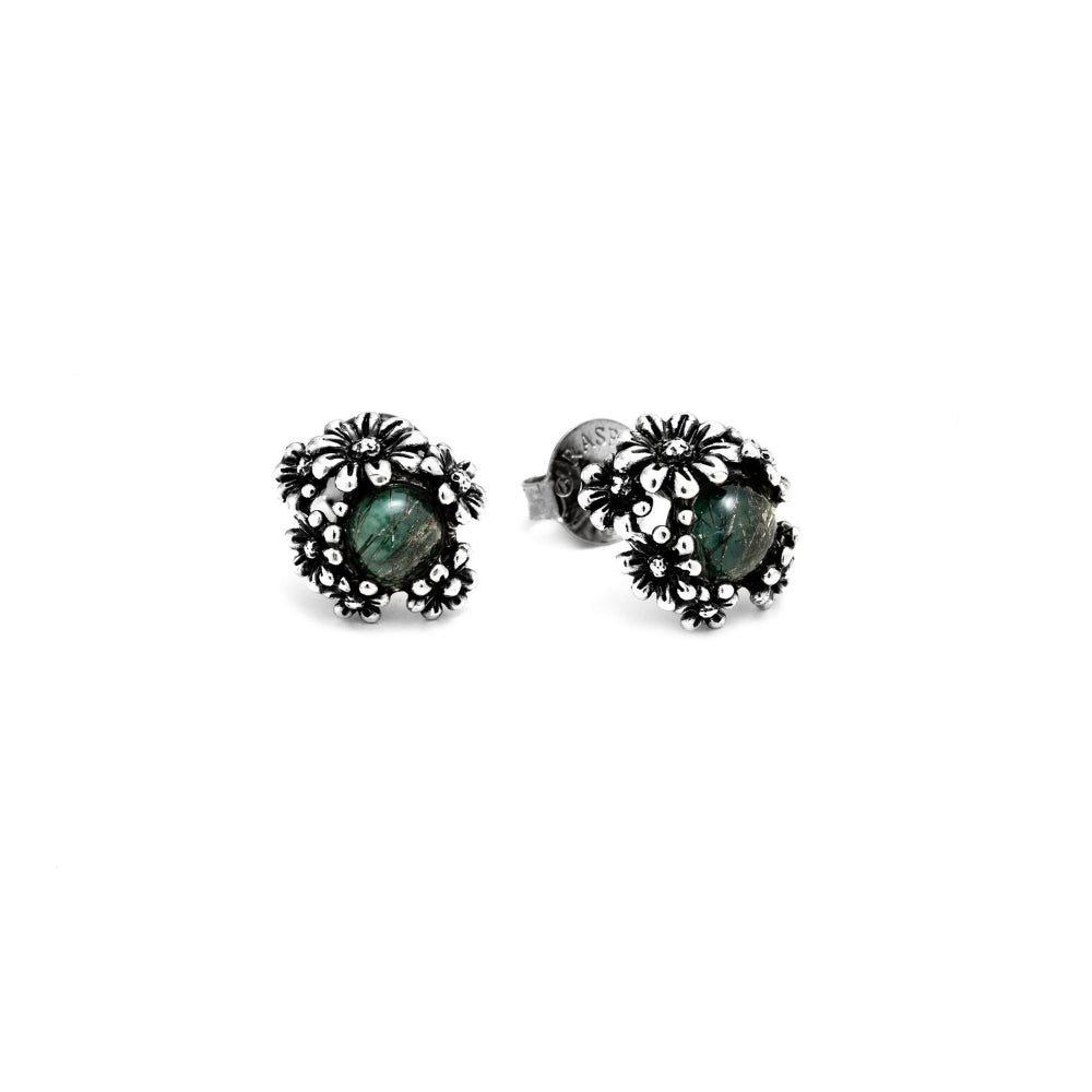 Orecchini Donna Giovanni Raspini Argento 925 Quarzo Verde Margherite 11207