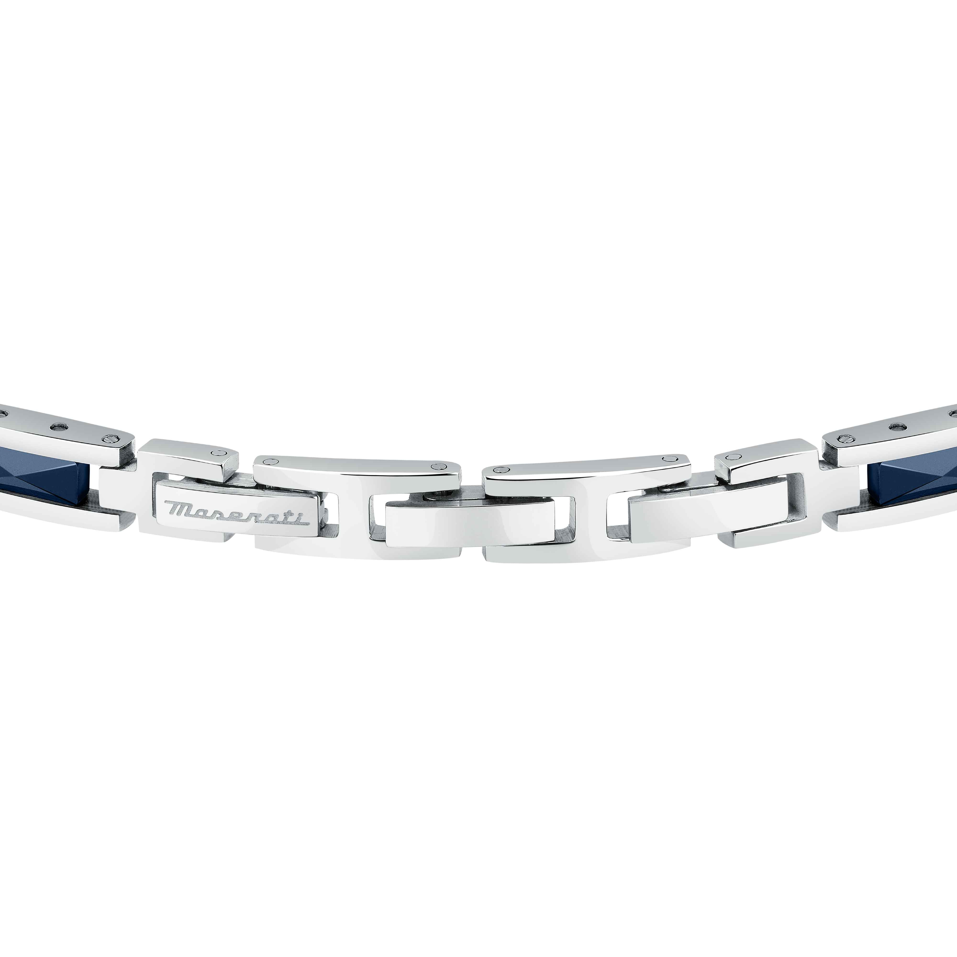 Bracciale Uomo Maserati Acciaio Ceramica Blu Logo Viti Rosè JM523ATZ33