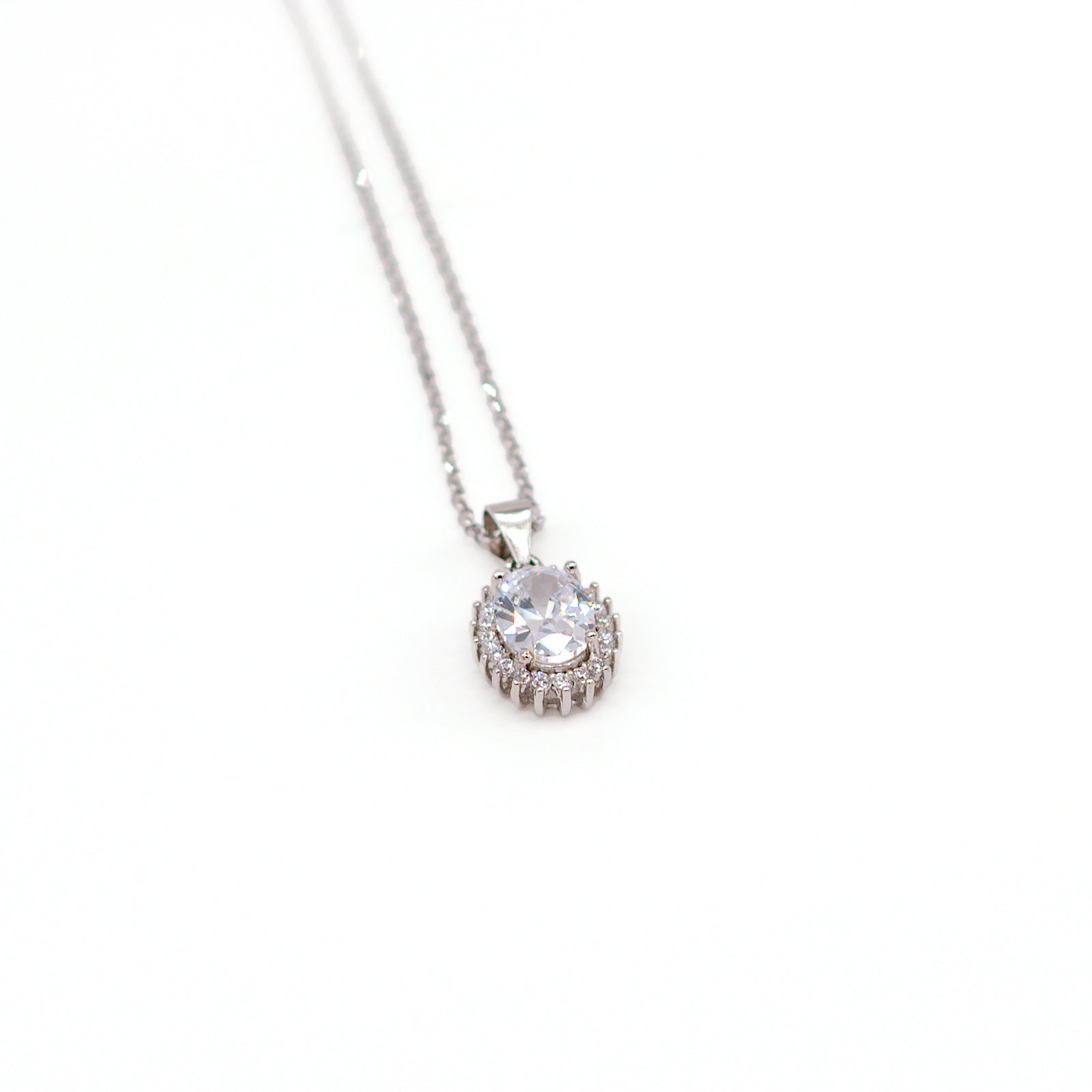 Collana Donna Re Mida Argento 925 Cestino Zirconi Bianchi C006