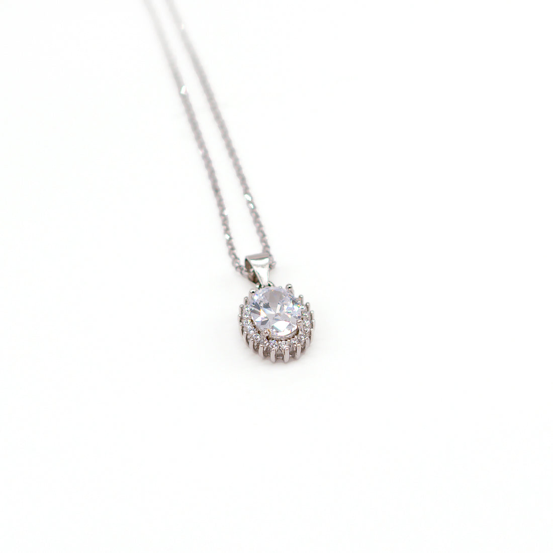 Collana Donna Re Mida Argento 925 Cestino Zirconi Bianchi C006