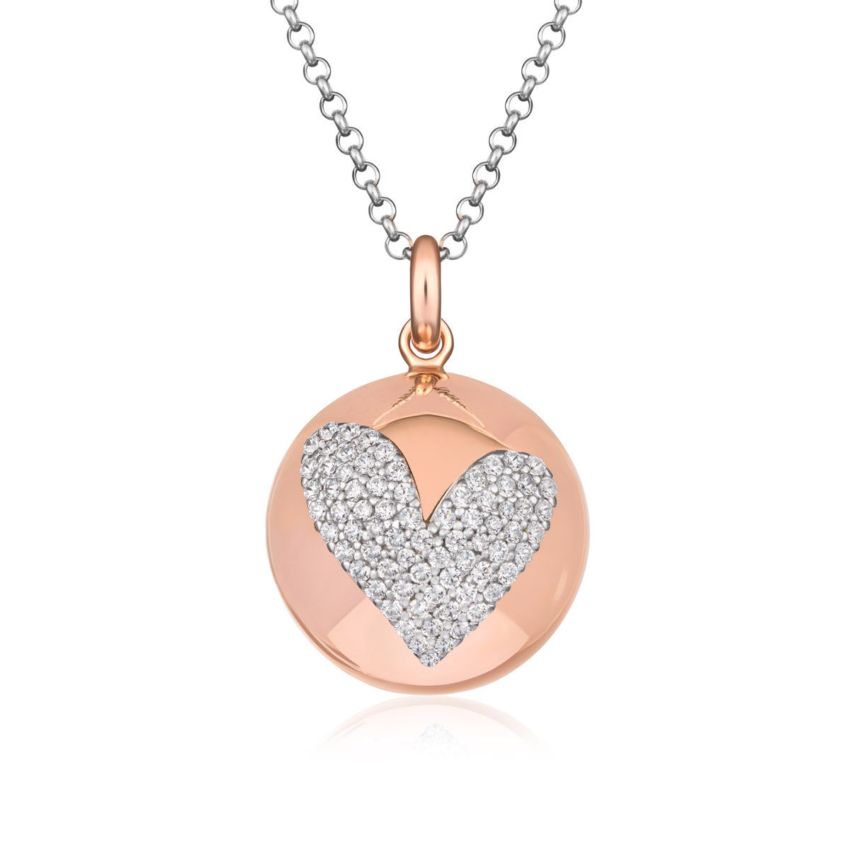 Collana Donna Roberto Giannotti Chiama Angeli Cuore Zirconi Bianchi SFA157