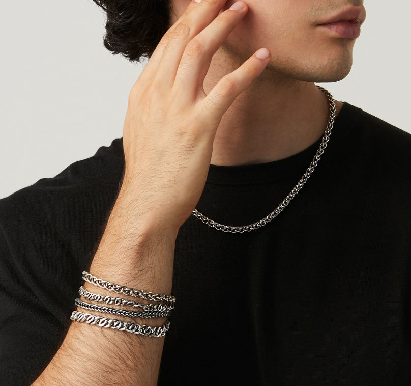 Bracciale Uomo Giovanni Raspini Argento 925 Catena Maglia Grumetta Piccola 11344