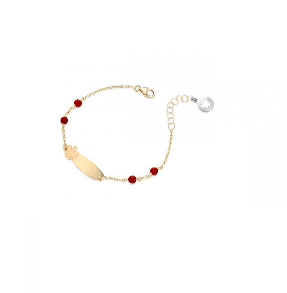 Bracciale  Bimba in oro 9 ct. angelo e targhetta NKT325