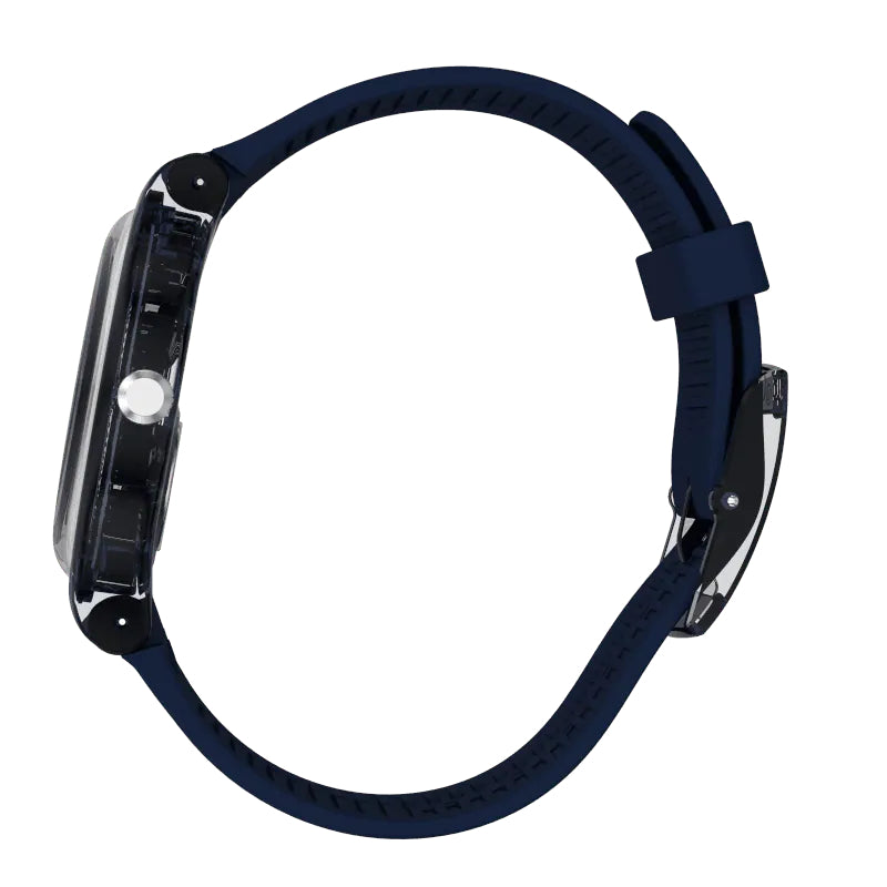 Orologio Donna Swatch Quarzo Solo Tempo Blusparkles Zirconi Blu Nero SUON134
