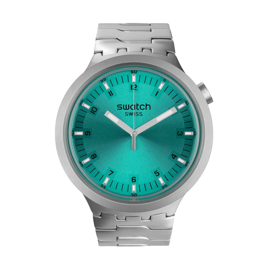Orologio Unisex Swatch Acciaio Big Bold Aqua Shimmer Verde Acqua Lucido SB07S100G