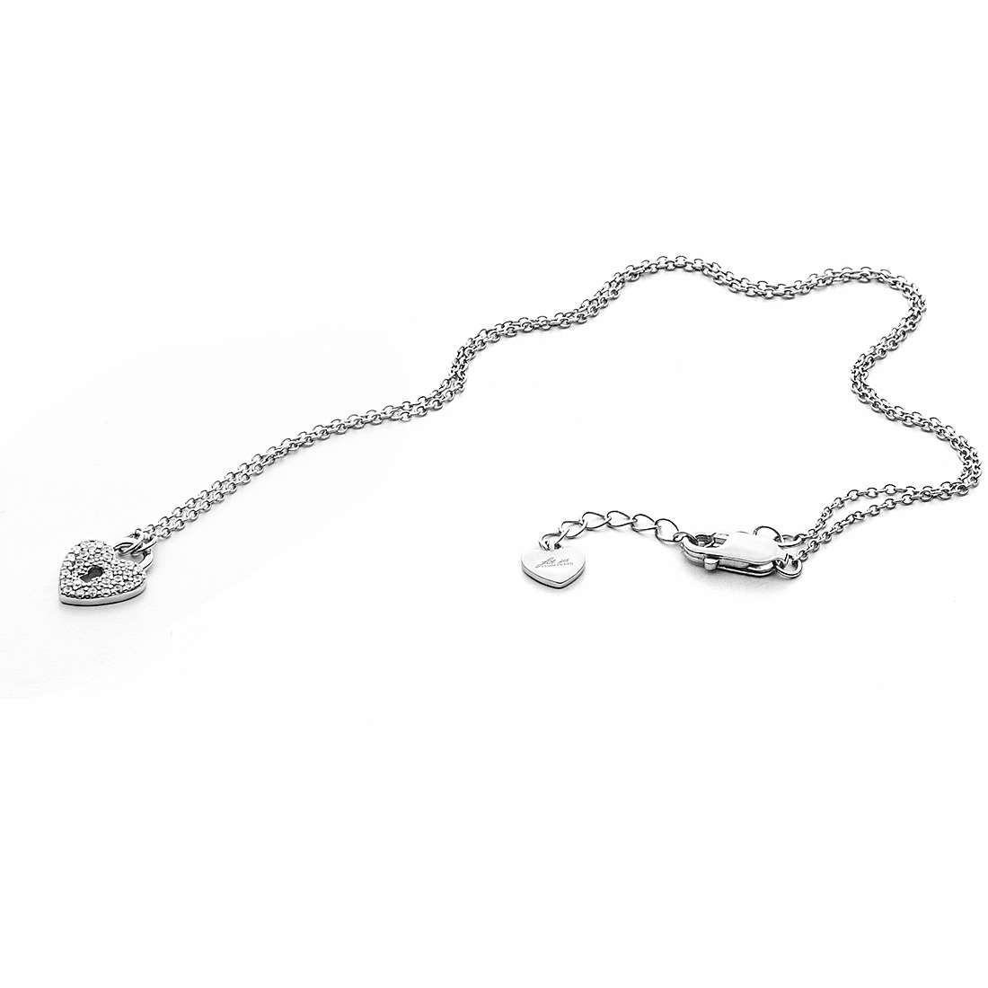 Collana Donna 4US Cesare Paciotti Argento 925 Cuore Zirconi Bianchi 4UCL4577W