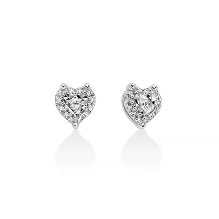 Orecchini Donna Miluna Lobo Cuore Oro Bianco Diamanti ERD3303X