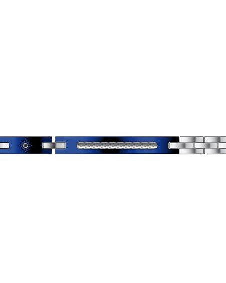 Bracciale Uomo Acciaio Zancan PDV Blu Zircone nero EHB235