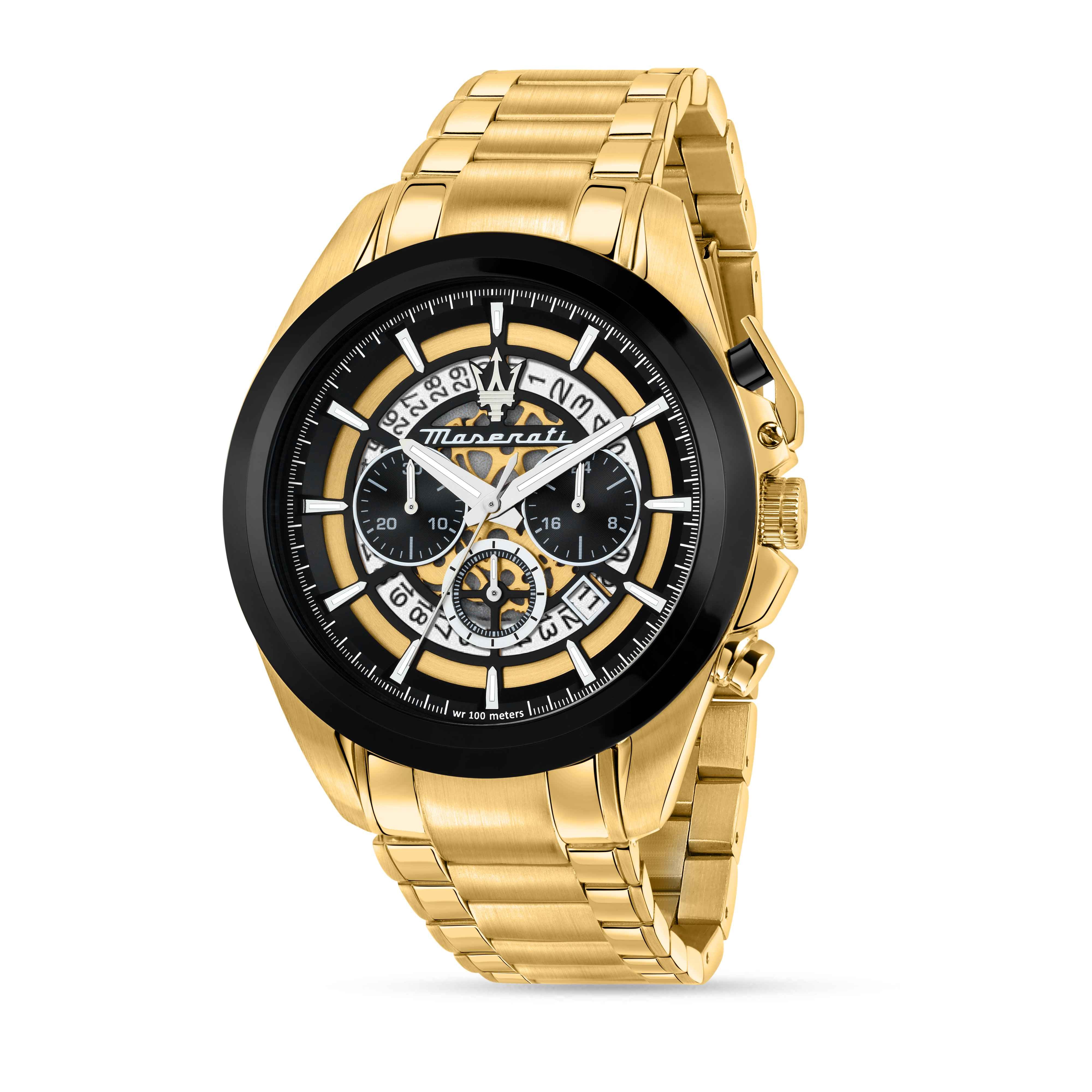 Orologio Uomo Maserati Acciaio dorato  Quarzo Cronografo Data R8873612058
