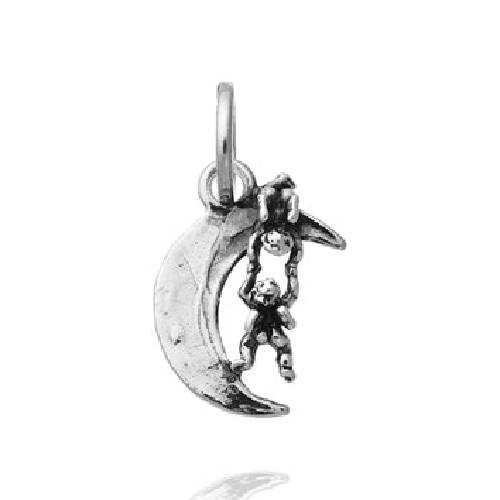 Charm Unisex Giovanni Raspini Argento 925 Luna Angeli Realizzato A Mano 11087