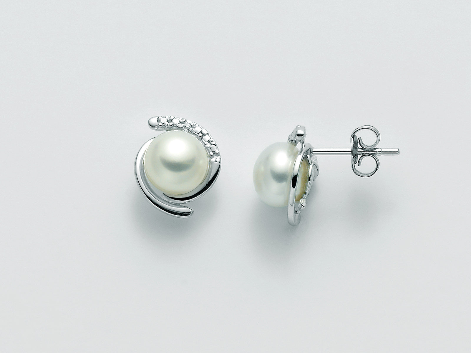 Orecchini Donna Miluna Oro Bianco 375 Perla 7-7,5 mm Diamanti PER2209X