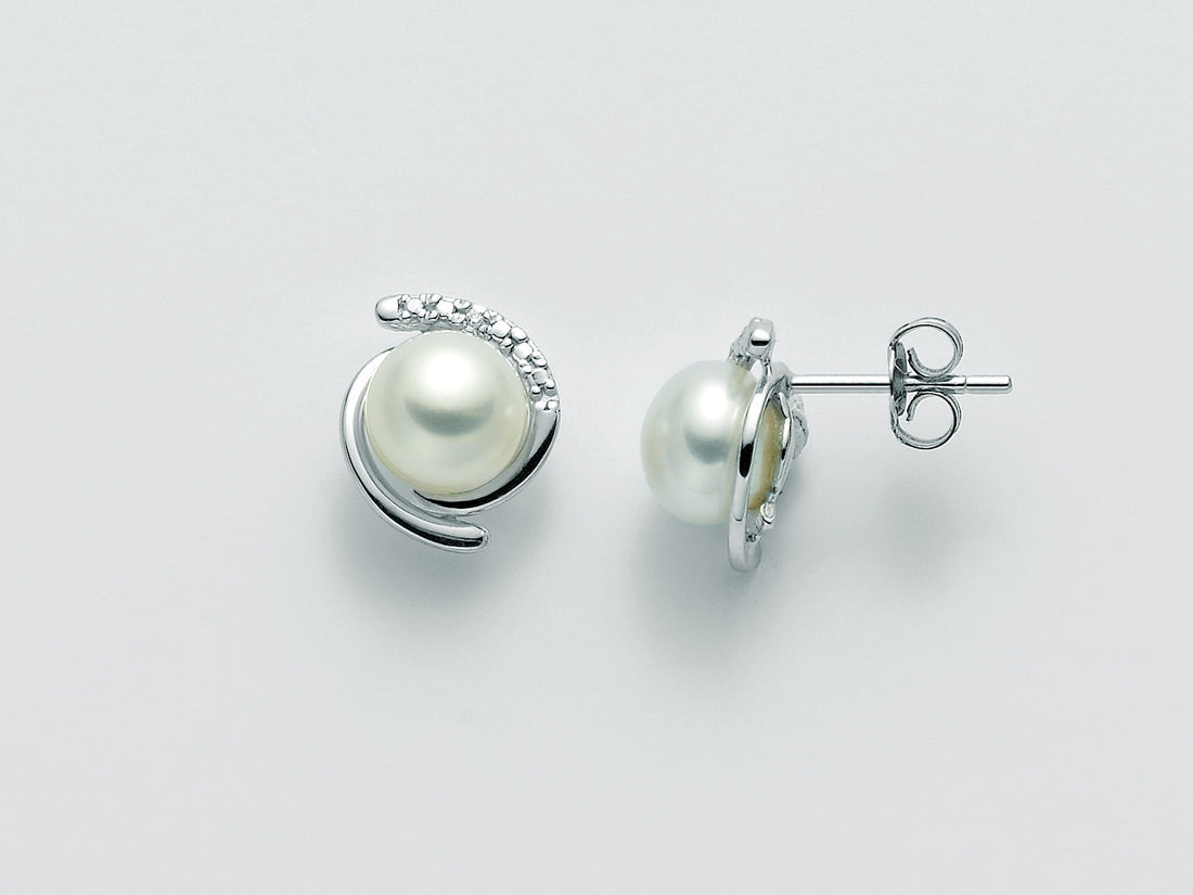 Orecchini Donna Miluna Oro Bianco 375 Perla 7-7,5 mm Diamanti PER2209X