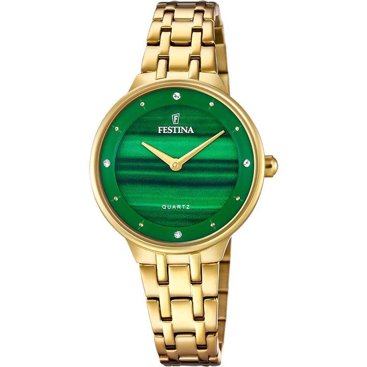 Orologio Donna Festina Dorato Verde Zirconi Bianchi F20601/B