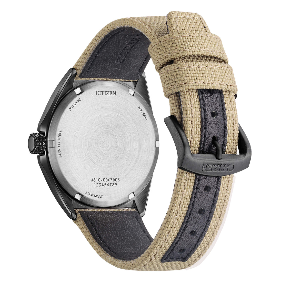 Orologio Uomo Citizen Avorio Militare Eco-Drive Solo Tempo Acciaio Data AW1575-08E