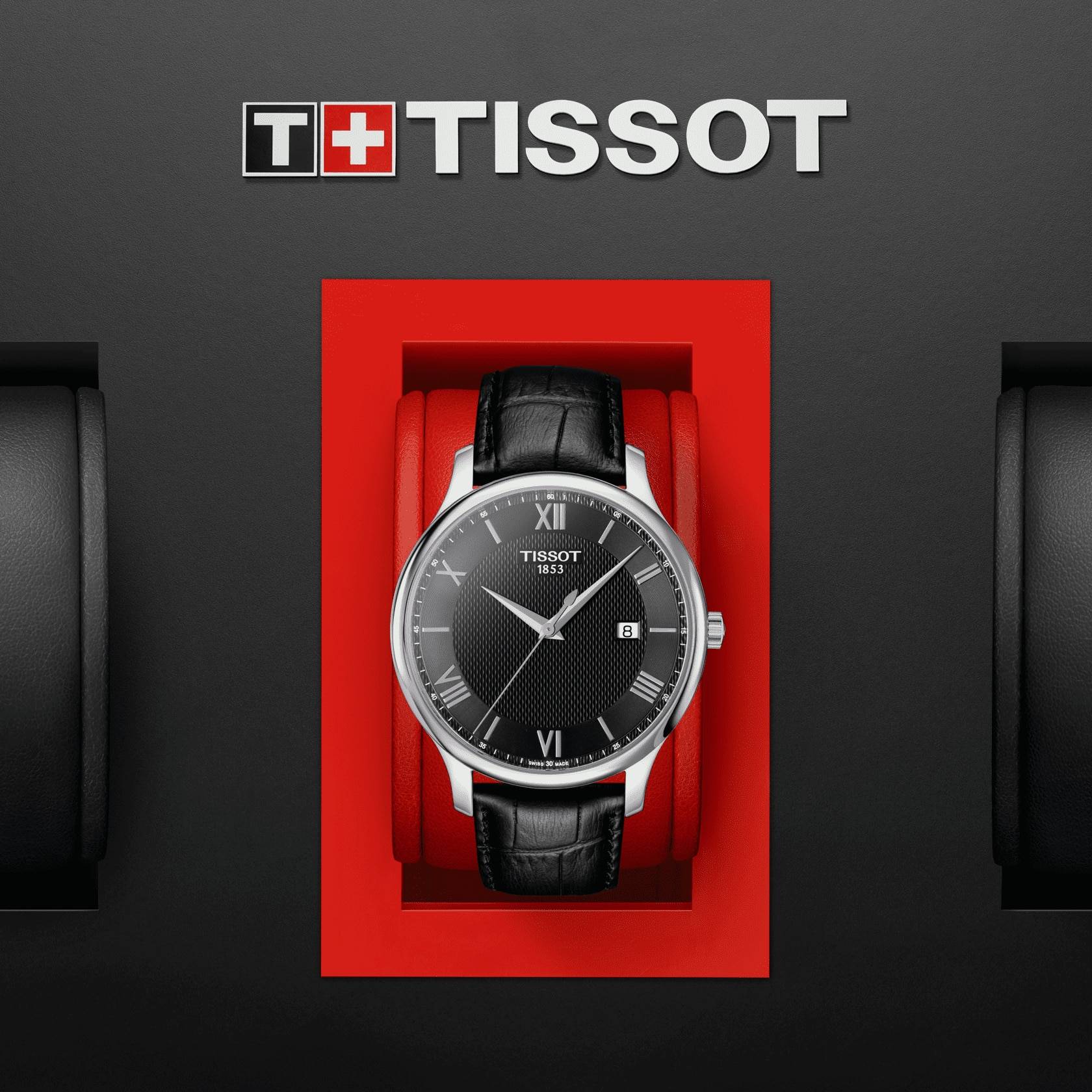 Orologio Uomo Tissot Quarzo Solo Tempo Acciaio Tradition Pelle Nero T0636101605800