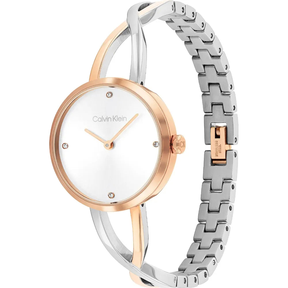 Orologio Donna Acciaio Calvin Klein Quarzo Solo Tempo Bicolore Lucido 25100060