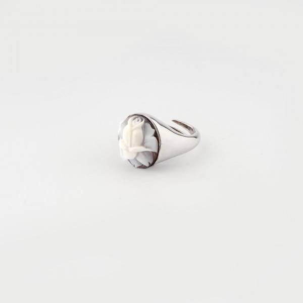 Anello Donna Cameo Italiano Argento 925 Fiore Tulipano A25-100911