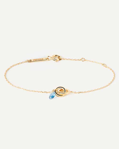 Bracciale Donna PDPaola Argento Dorato 925 Zircone Blu Cielo PU01-774-U