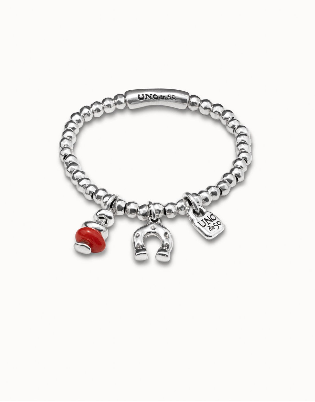 Bracciale Donna Uno De 50 Ciondolo Ferro di Cavallo Elastico Semirigido PUL1823ROJMTL0M