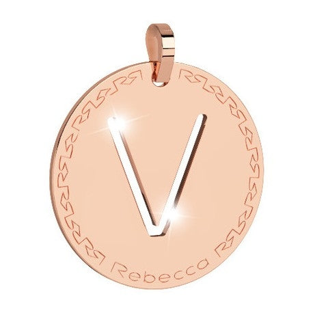 Charm Donna Rebecca Bronzo Rosè Lettera V  BWRPRV22