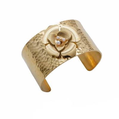 Bracciale Donna Liu Jo Acciaio Gold Rigido Fiore LJ3084