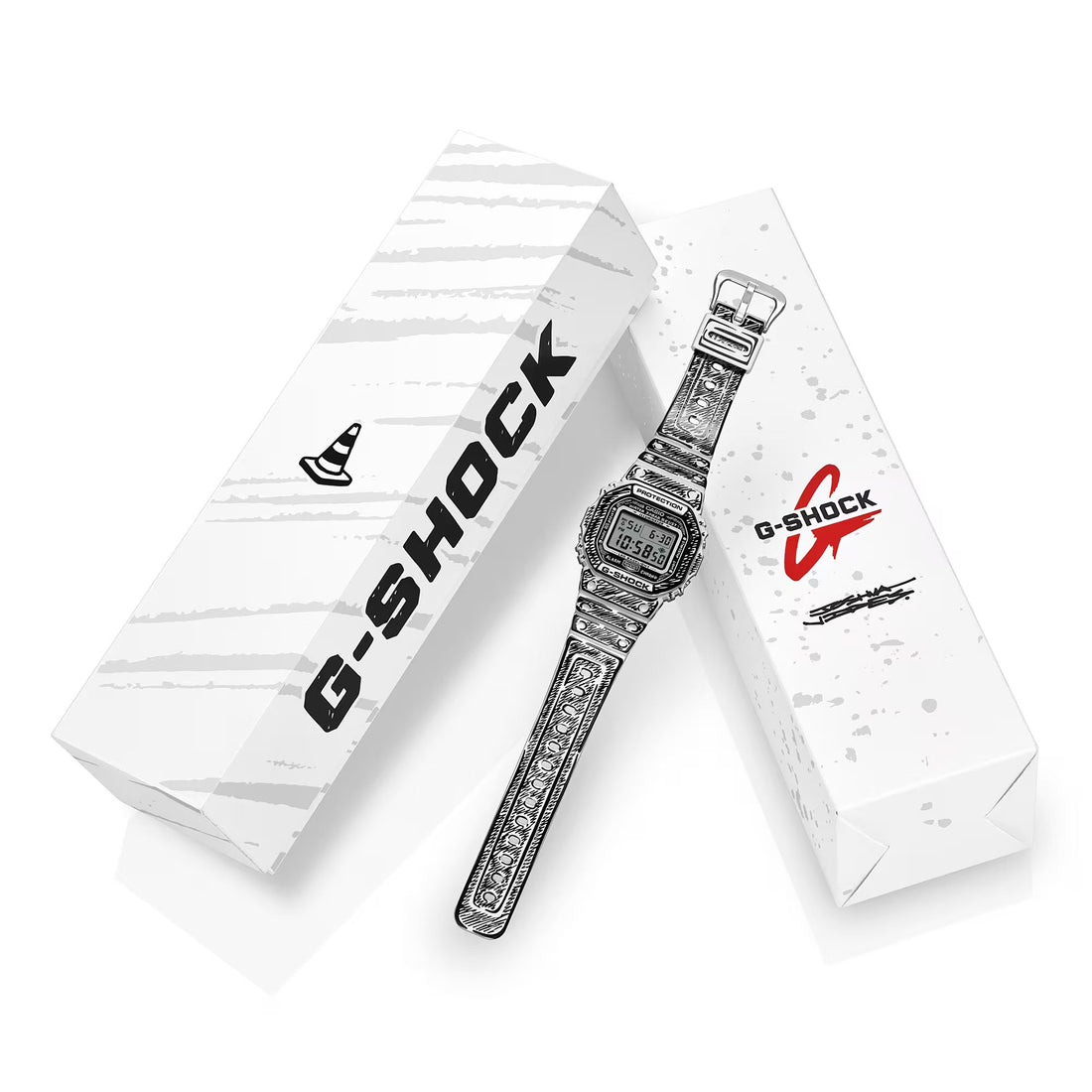 Orologio Uomo Casio G-SHOCK X Joshua Vides Bianco Digitale DW-600JV-7ER