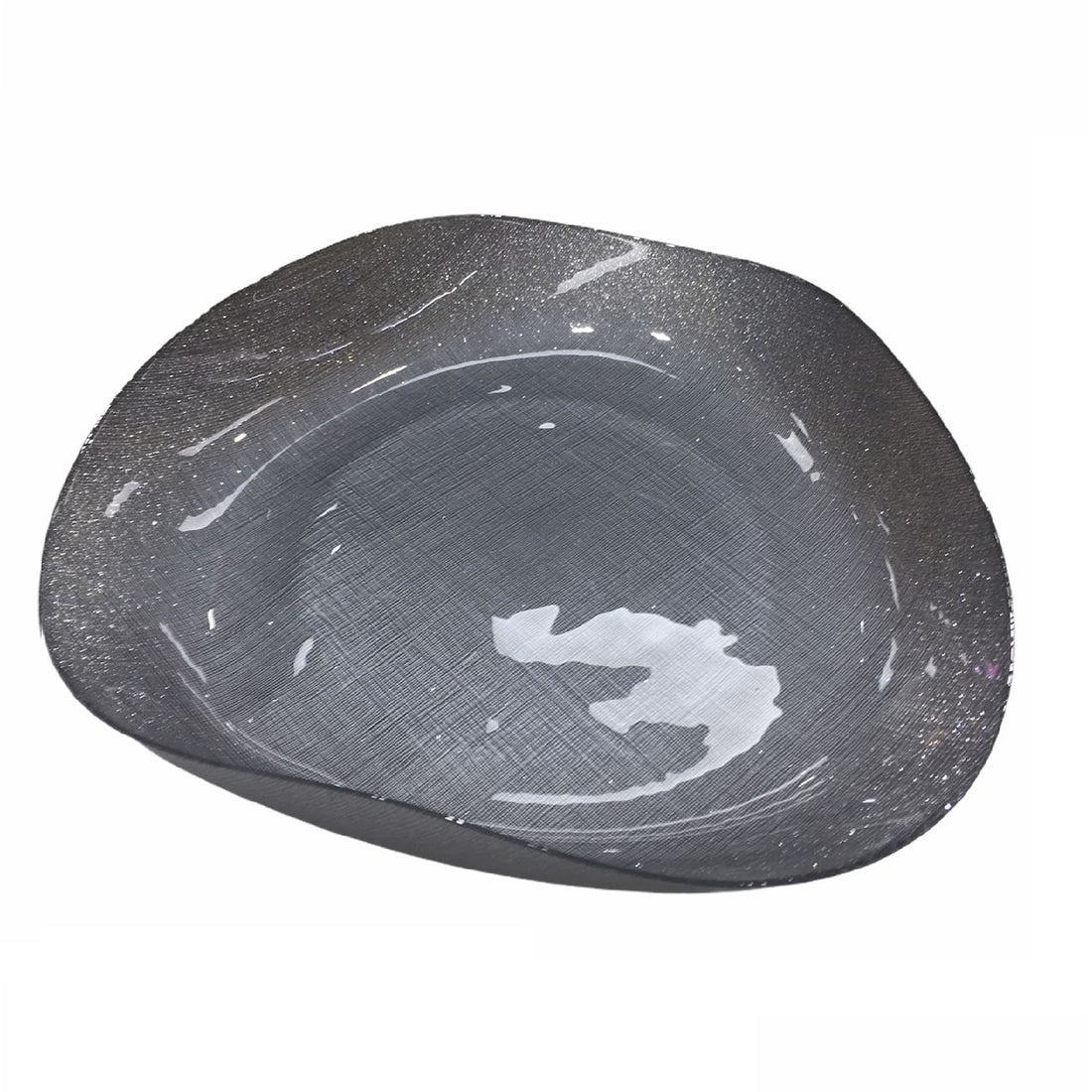 Centrotavola cristallo Onlylux Nicchio centro tavola glitter argento cm40 OL02316