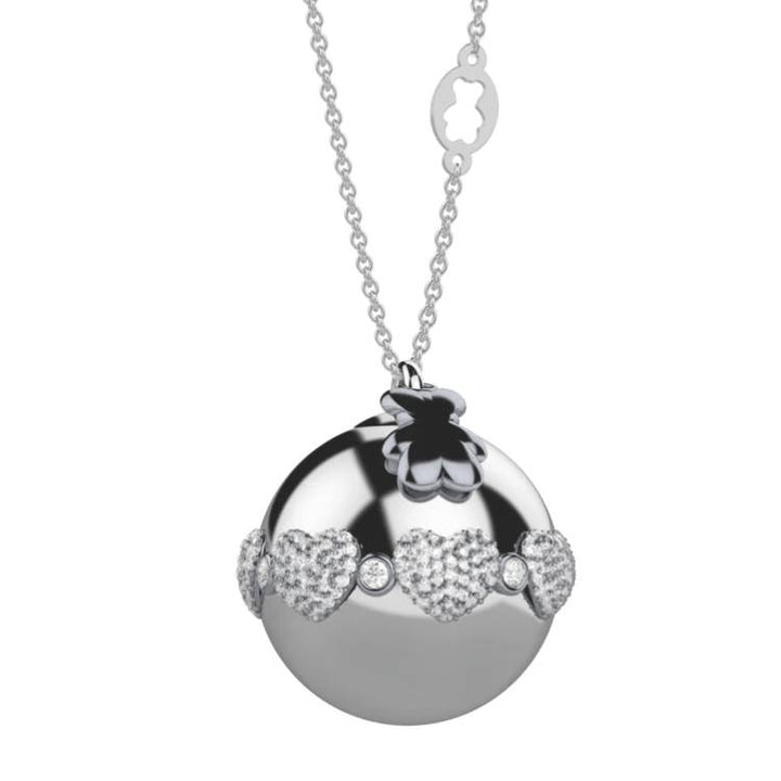 Chiama Angeli Nanan Ottone Cuori Argento Zirconi Bianchi NAO0007