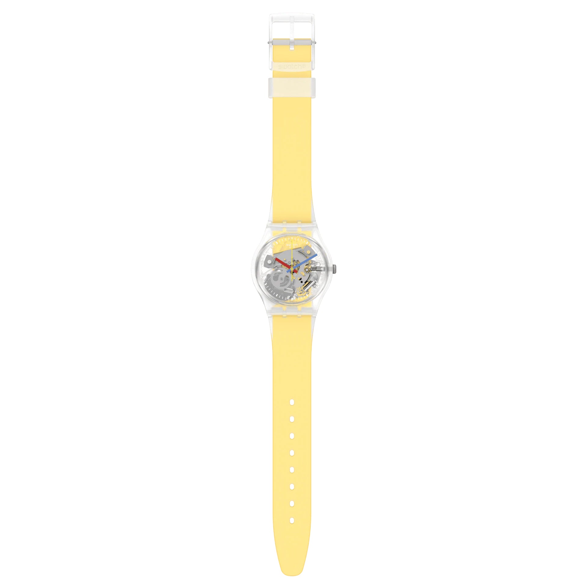 Orologio Uomo Swatch Quarzo Solo Tempo Monthly Drops Scheletrato Giallo GE291