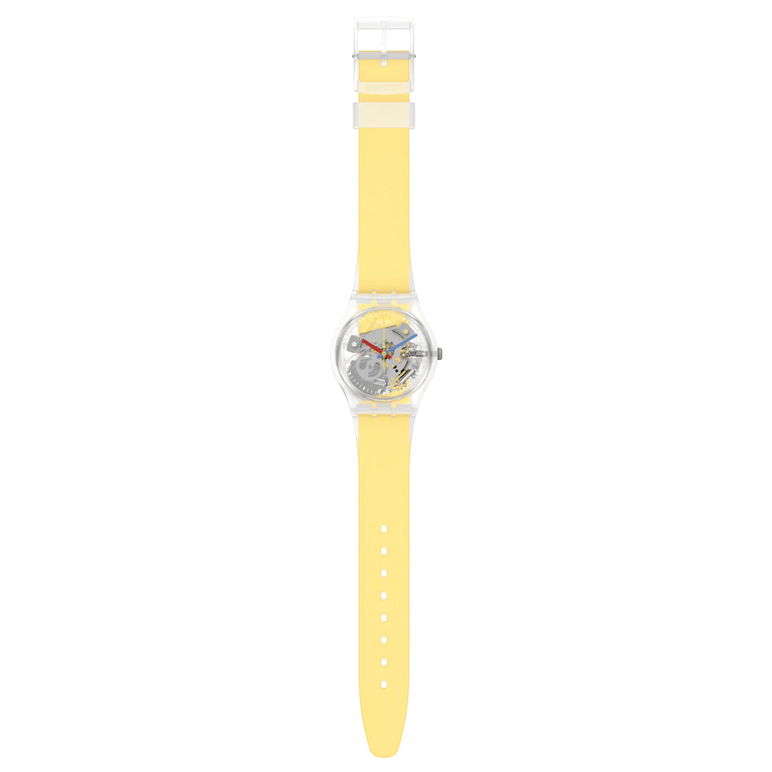 Orologio Uomo Swatch Quarzo Solo Tempo Monthly Drops Scheletrato Giallo GE291