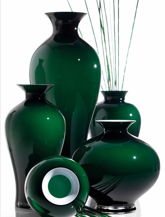 Vaso Cristallo Onlylux Aurora Verde Bosco Altezza 29 cm OL02337