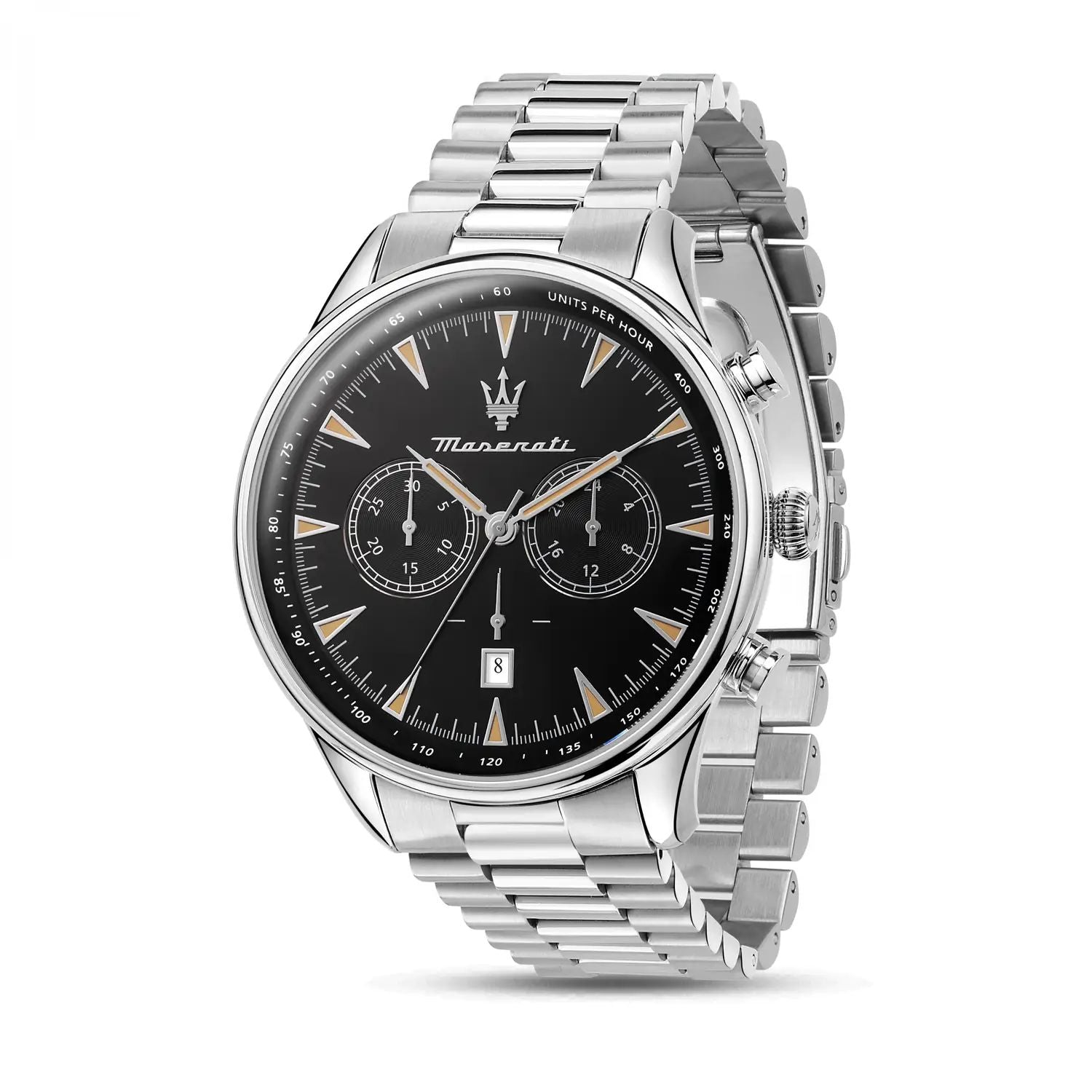 Orologio Uomo Maserati Cronografo Acciaio Quadrante Nero Vetro Minerale R8873646004