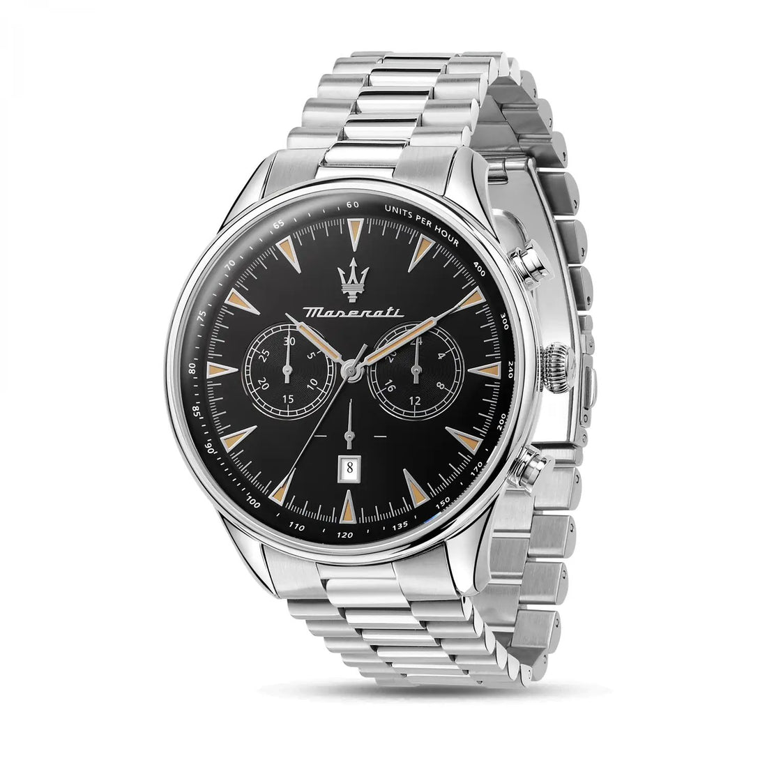 Orologio Uomo Maserati Cronografo Acciaio Quadrante Nero Vetro Minerale R8873646004