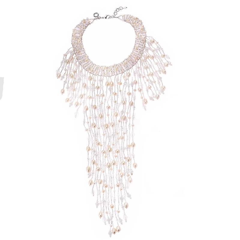 Collana Donna Ottaviani Cristalli Pietre Perle Multifilo 500043C