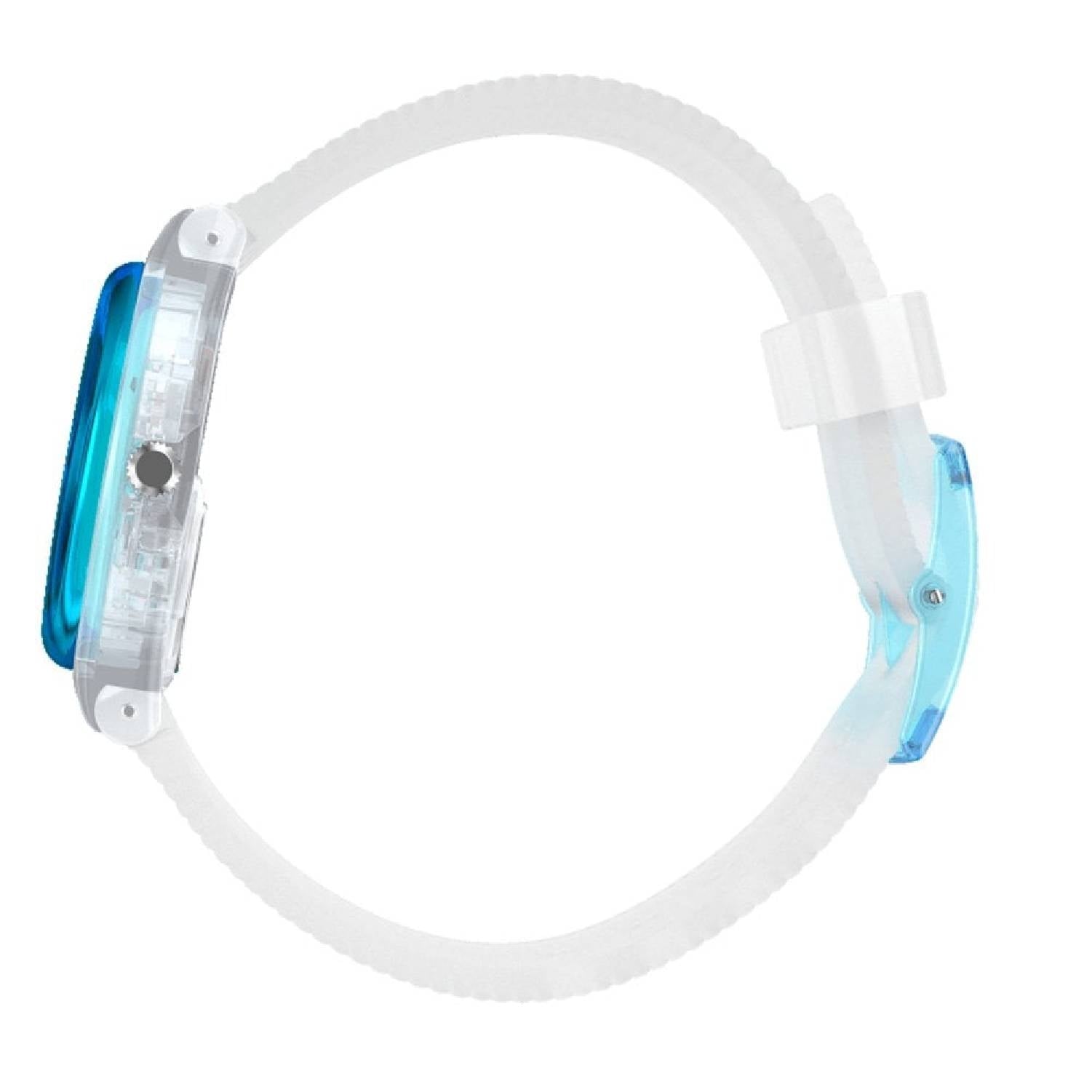 Orologio Donna Silicone Gomma Swatch Solo Tempo Quarzo Bianco Azzurro GW215