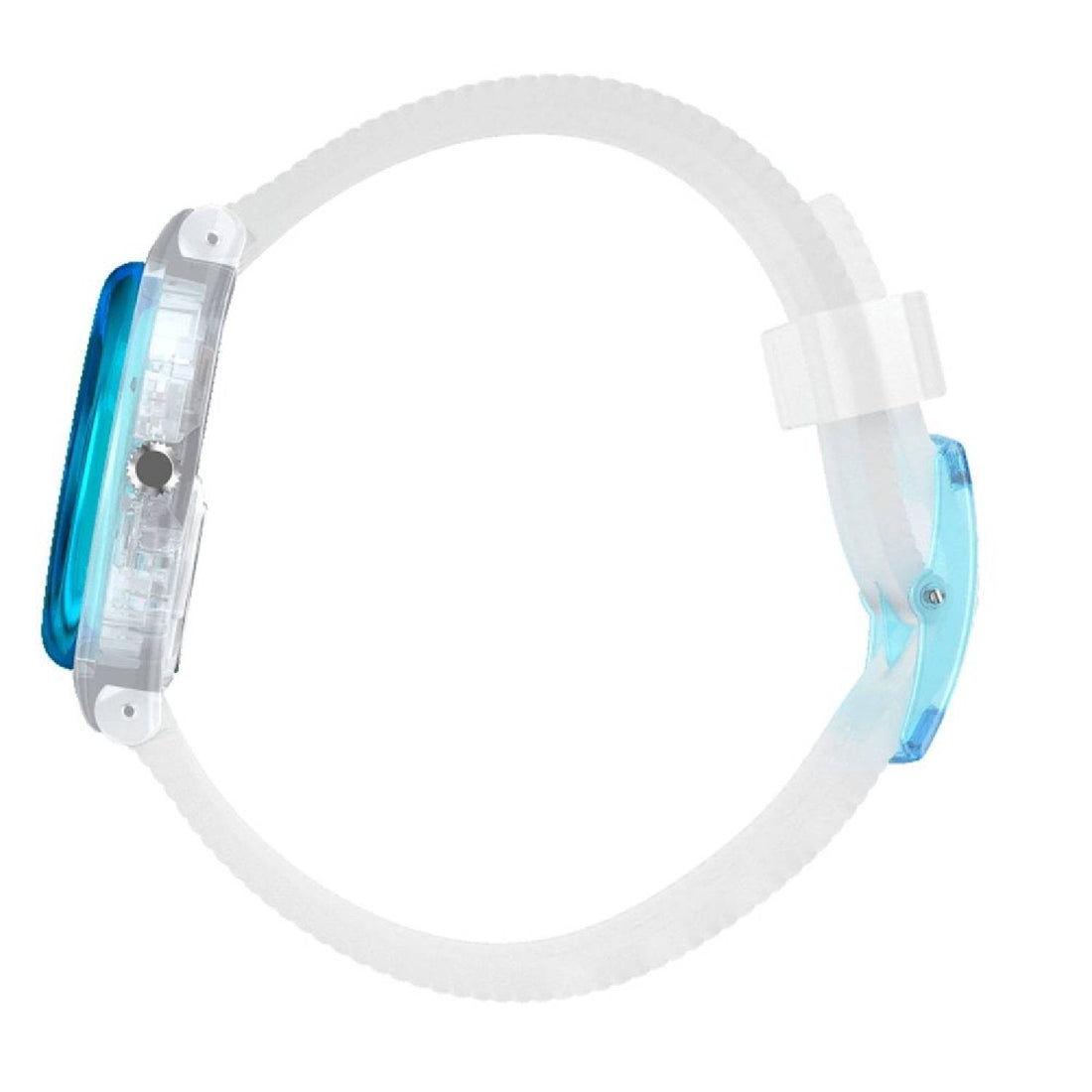 Orologio Donna Silicone Gomma Swatch Solo Tempo Quarzo Bianco Azzurro GW215