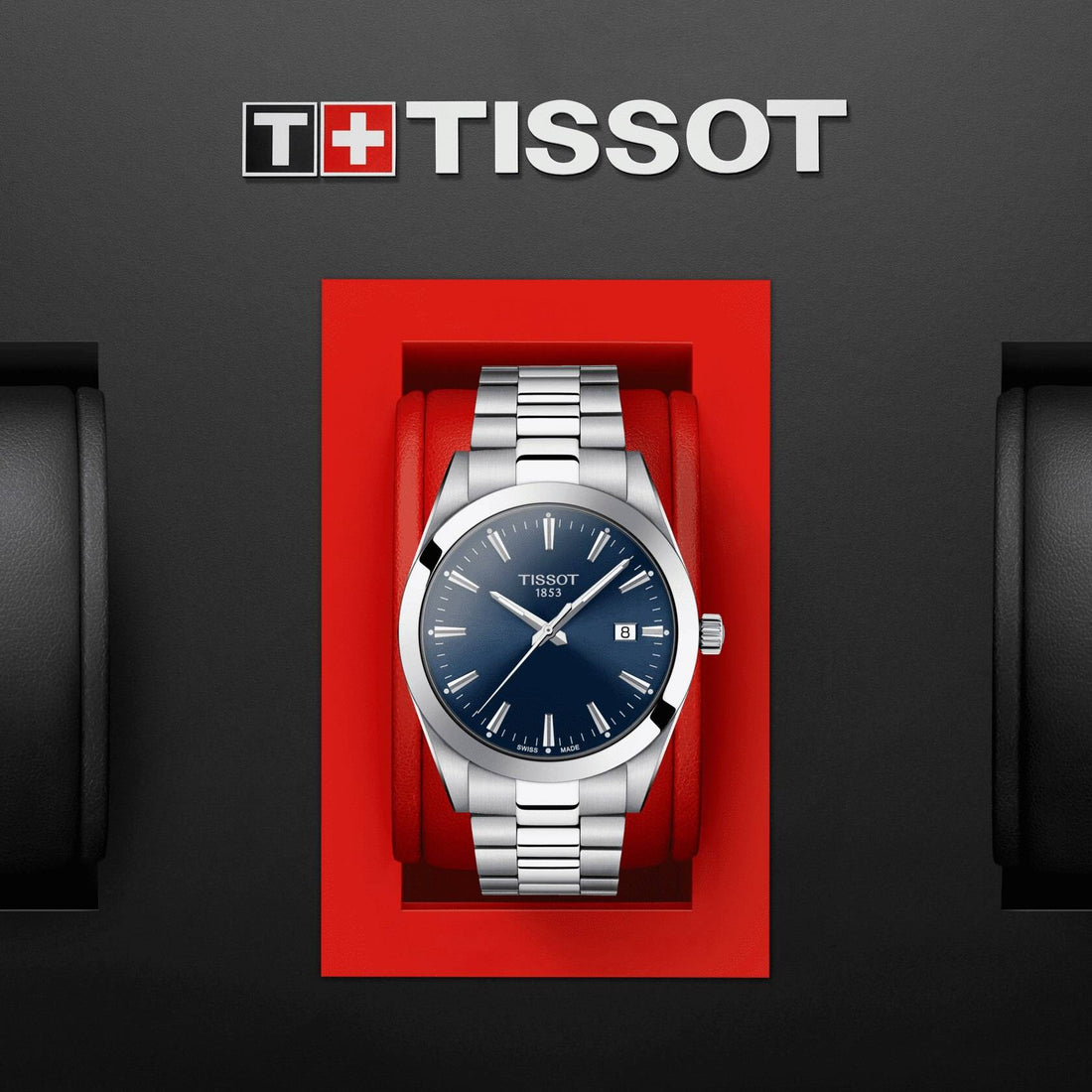 Orologio Uomo Tissot Gentleman Acciaio Quarzo Solo Tempo Data Blu T1274101104100