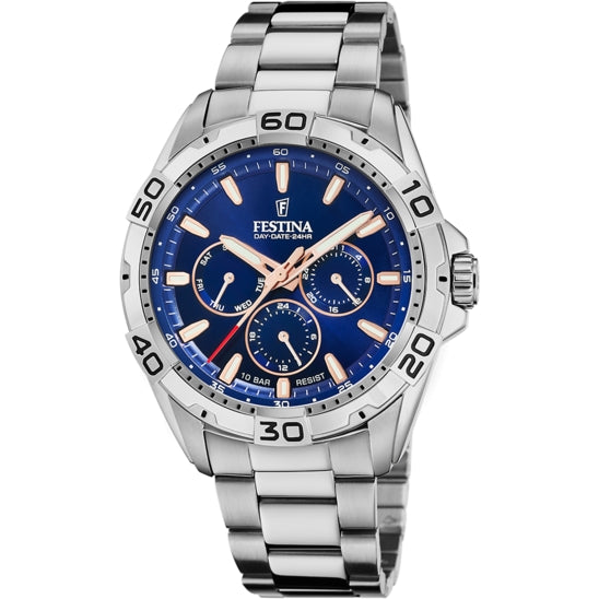 Orologio Uomo Festina Acciaio Quarzo Multifunzione Blu Rosè 10 ATM F20623/2
