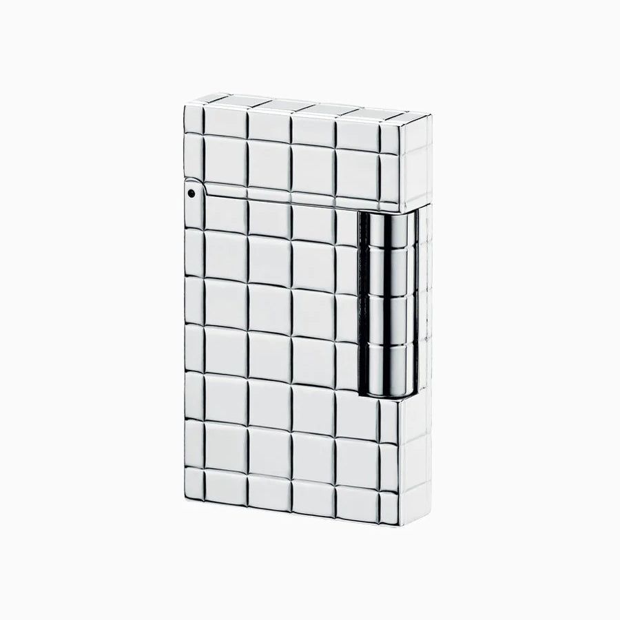 Accendino Dupont Uomo LI Initial  Acciaio Finitura Lucida Effetto Quadri 020800B