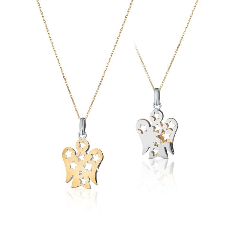 Collana Donna Roberto Giannotti Oro Bicolore 9 KT Angelo Stelle Double Face NKT318