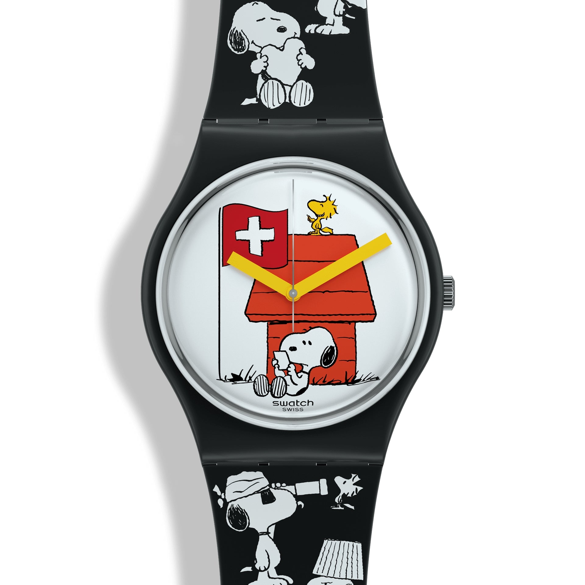 Orologio Uomo Swatch Solo Tempo Nero Snoopy SO28Z107