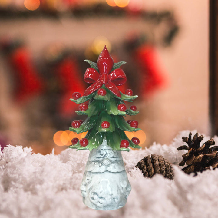 Gnomo Albero di Natale Capodimonte Grigio Fiocco 22 cm CAP3