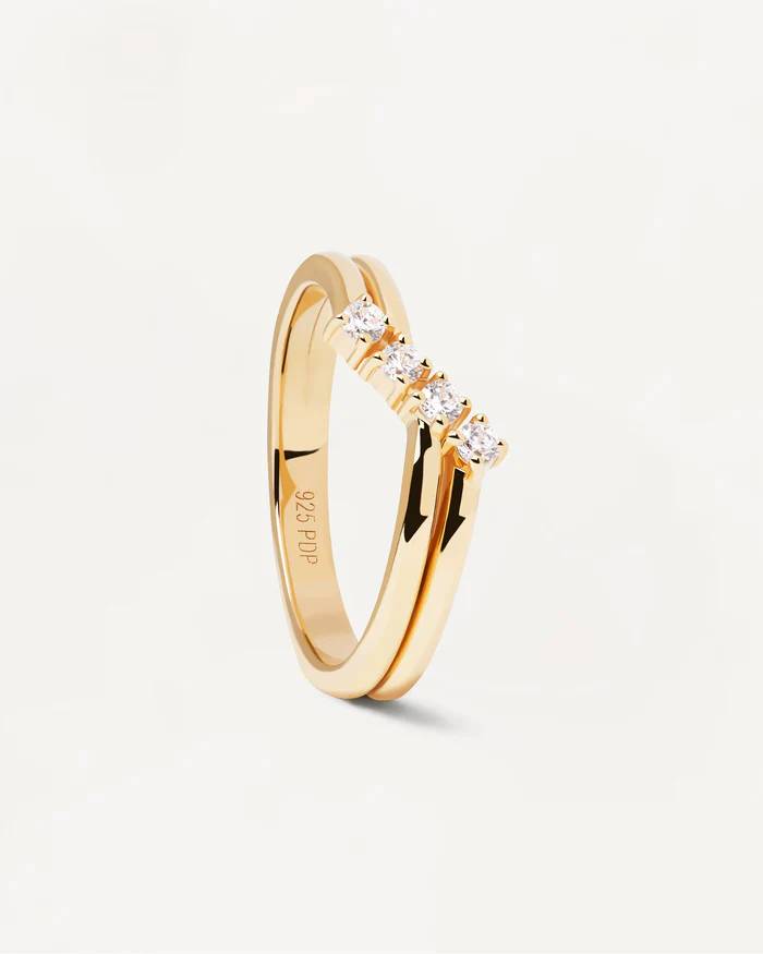 Anello Donna PDPaola Argento 925 Veretta Zirconi Bianchi AN01-870-14