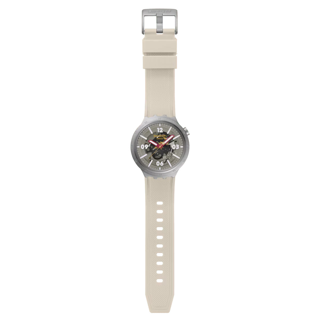 Orologio Uomo Swatch CONFIDENT MOMENT Scheletrato Bianco SB07S125