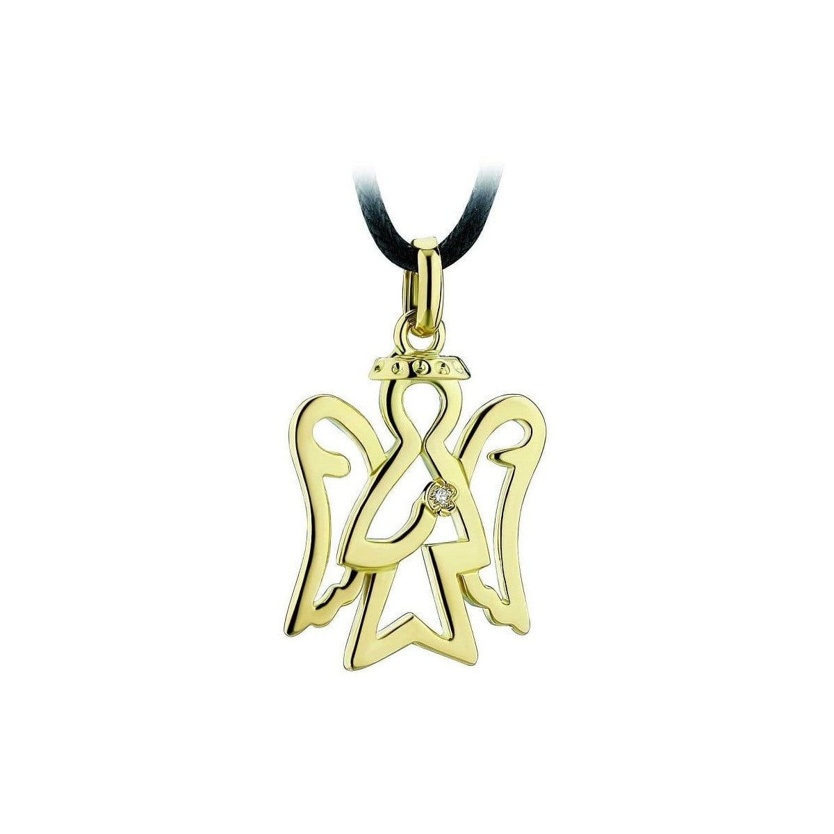 Ciondolo Donna Roberto Giannotti Oro Giallo 18 KT Diamante Angelo Traforato PZ391G